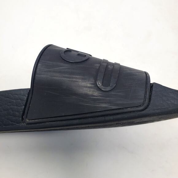 Gucci Logo Slides Rubber Sandals Slip On Black Italy Womens Size 40 US 10 - Picture 13 of 14